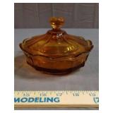 FOSTORIA COIN GLASS AMBER CANDY DISH