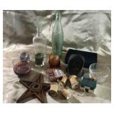 OLD COCA COLA BOTTLE, HEAVY CAST IRON STAR