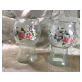 PFALTZGRAFF TEA ROSE CANDLE HOLDERS 7 1/2"