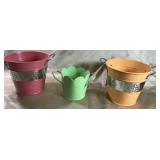 3 NEW METAL PLANTERS