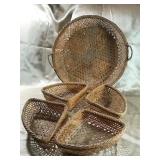 LG WICKER OR RATTAN BASKET W/4 TRIANGLE