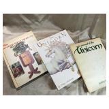 3 VINTAGE BOOKS, 2 ON UNICORNS WITH