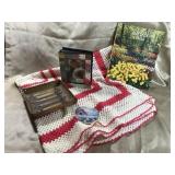 NEW PHOTO ALBUM, WICKER TRAY, BOOK, AFGAN