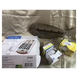 LG BUTTON PHONE IN BOX, LIGHT BULBS,