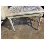 VINTAGE VANITY CHAIR WITH WICKER SEAT IN