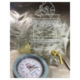CAT CLOCK, CAT SHOWER CADDY, GOLD WHEAT