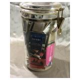 ACRYLIC CANISTER FULL OF MATCHBOOKS