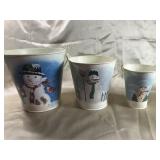 SET OF SNOWMAN PAILS IN BOX