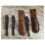 UTILITY KNIVES WITH LEATHER HOLSTERS