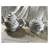 2 FLORAL TEAPOTS
