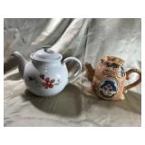 BURLAP BAG TEAPOT, FLORAL TEAPOT