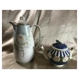 FANCY SHOE TEAPOT W/RIBBONS, TALL FLORAL