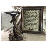 VINTAGE LG HAND MADE CREWEL PICTURE