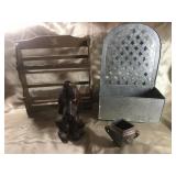 TIN WALL PLANT HOLDER, HOUND DOG DECANTER
