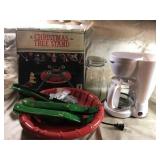 NEW COFFEE MAKER IN BOX, GLASS JAR, TREE