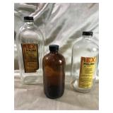 VINTAGE REX POLISH BOTTLES, OLD BROWN BOTTLE