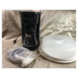 CAKE CARRIER, 6 CUP COFFEE MAKER,