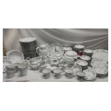 Large lot of silver rim blue flower Bavaria