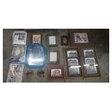 Curtains, frames, framed art with tote included.