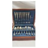 Flatware set with wooden case