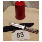 NEW 8" SURVIVAL W/EQUIP PILL & SHEATH
