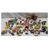 5 wind chimes, small toys ,toy cars and much
