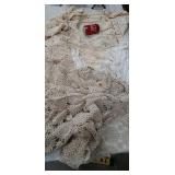 Crocheted doilies table clothes