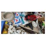 Garage material lot. A man