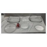 Baking dishes including Pyrex, Anchor Hocking