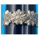 Sz.6 Sterling Silver Flower Ring 2.35 Grams