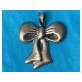 Sterling Silver Bow Pendant 6.08 Grams
