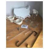 STATES CAKE PAN, WREATH HOLDER, GLASS