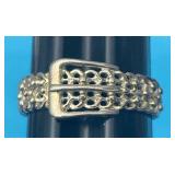 Sz.8 Sterling Silver Buckle Ring 3.17 Grams