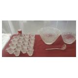 Vintage Anchor Hocking Punch Bowl Set