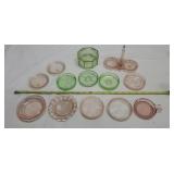 Pink & Green Depression Glassware