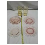 Pink & Yellow Depression Glassware