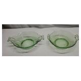 Green Depression Glassware Bowls