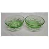 Green Depression Glassware Bowls