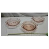 Mayfair Open Rose Pink Depression Veggie Bowls