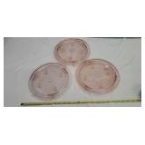 Pink Depression Sunflower Footed Pie Stands
