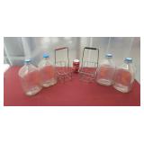 Chester IL. Dairy Bottles & Carrier