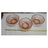 Pink Depression Glassware Bowls