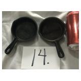 2 CAST IRON ASH TRAYS (COX FURNITURE CO)