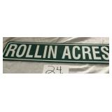 METAL ROLLIN ACRES TWO SIDED SIGN