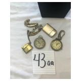 BROKEN POCKET WATCHES, LIGHTERS, MISC