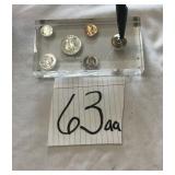 US PROOF COIN 1963 PAPER WEIGHT WITH PIN