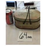 OLD METAL LUNCH BOX WITH HANDLES