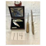 MOTORCYCLE KNIFE, ICE PICK, HONED FEATHER