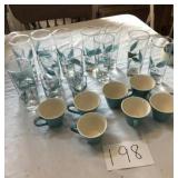 SALEM PATTERN GLASSES, COFFEE MUGS