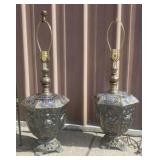 Antique Carnival Glass Table Lamps